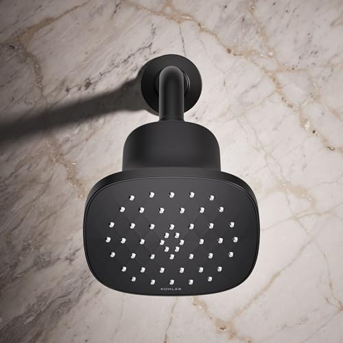 37722-G-BL Cinq Square Single-Function Filtered Showerhead, Five-Layer Filtration, 1.75 GPM, Contemporary Design, Easy to Clean, Matte Black