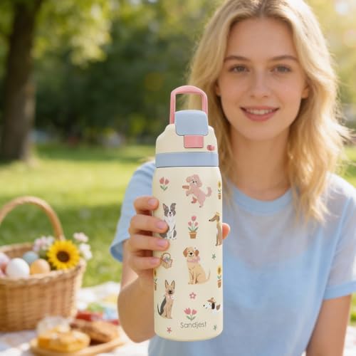 Gift for Dog Lover Stainless Steel Water Bottle