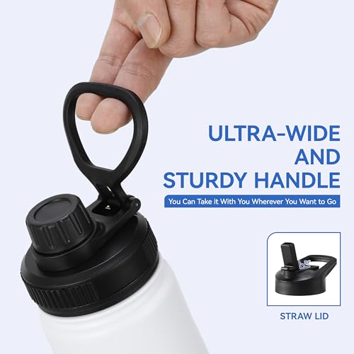 16 oz Kids Water Bottle for School Stainless Steel Double Wall Vacuum Insulated Water Bottle with Straw lids & Spout Lid
