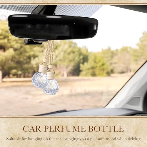 50 Pcs Hanging Car Air Freshener Car Diffuser Bottles Empty Glass Perfume Bottle Freshener Diffuser Bottle Pendant for Essential Oil Fragrance Aromatherapy Ornament (50 Count)