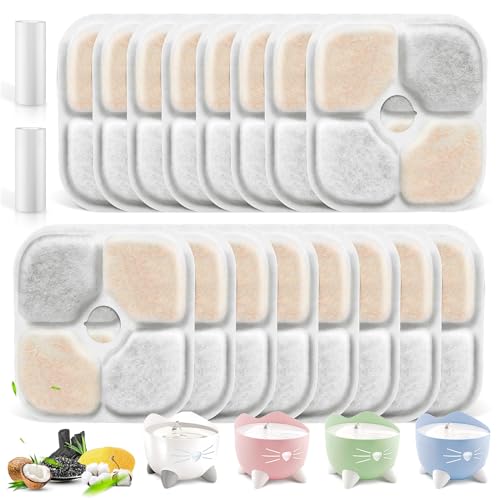 16 Pack Pet Fountain Filters for Catit PIXI Cat Drinking Fountain (16 Count)