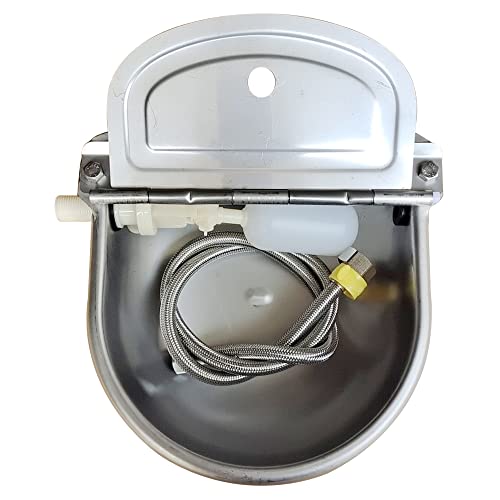304 Stainless Steel Automatic Livestock Waterer with Float Valve and 39 inch Water Hose