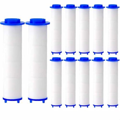 12Pcs 3.34×0.94 Inch Ion Shower Dropse Head Filter PP Cotton Replacement Cartridge (12 Count)