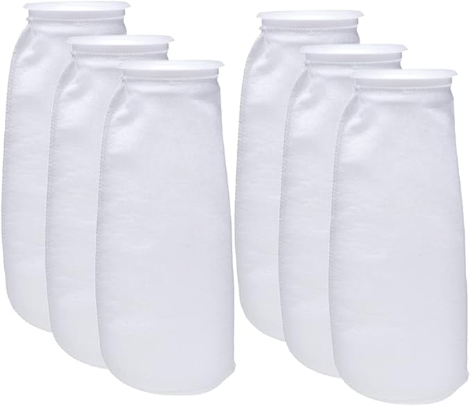 ALEGI Aquarium Filter Socks 4 inch by 14 Inch Long, 200 Micron - 4 Inch Ring Aquarium Felt Filter Bags 6Pack - AquaVibe