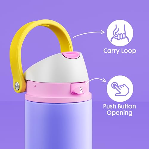 2 Pack 18 oz Insulated Kids Water Bottle for Gym (2 Count)
