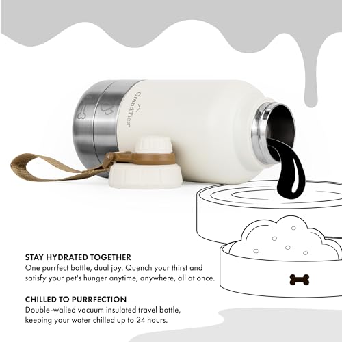 Insulated Portable Dog Water Bottle with 2 Detachable Water Bowl Dispenser