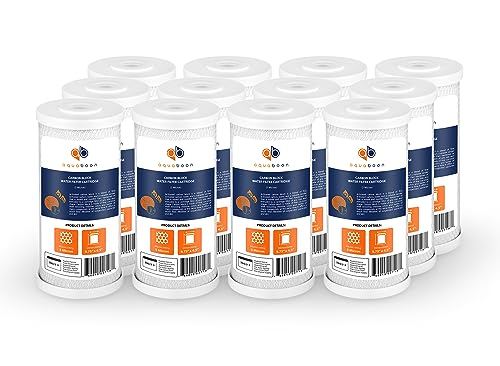 5 Micron 10x4.5 Carbon Block Water Filters Whole House CTO Water Filter Replacement Cartridge Compatible with FXHTC (12 Count)