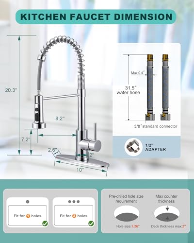 Kitchen Faucet with Pull Down Sprayer