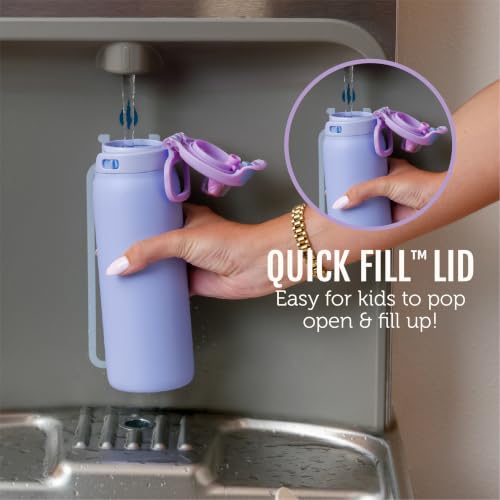 Kids Pop & Fill 16oz Tritan Plastic Water Bottle with Quick Fill Technology