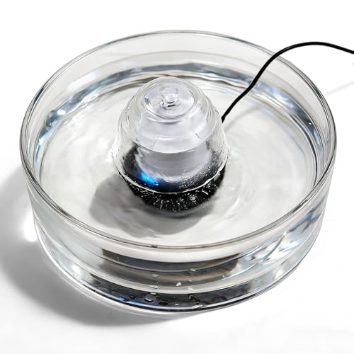 Glass Cat and Dog Water Fountain 90oz