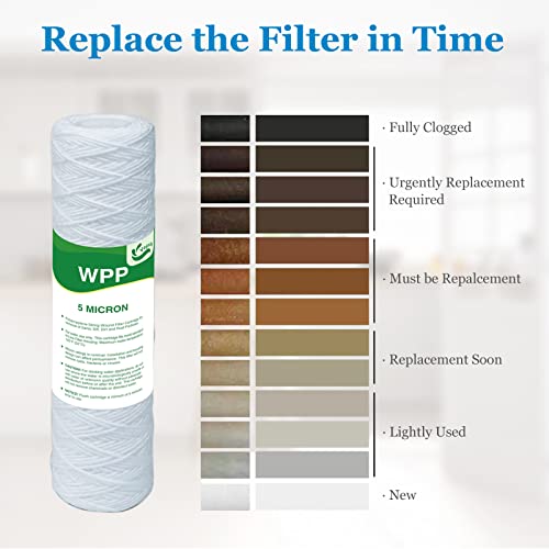 5 Micron String Wound Whole House Water Filter 10" x 2.5" (6 Count)