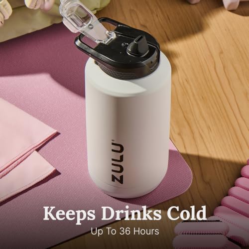 Goals 64oz Water Bottle Half Gallon Stainless Steel Jug with Straw