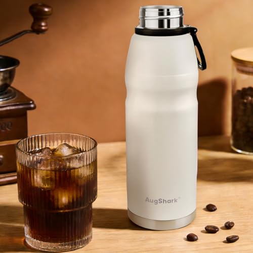 20oz Vacuum Insulated Stainless Steel Thermoses with Foldable Handle & Leakproof Lid