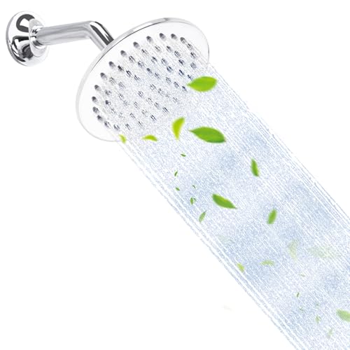 6 Inch Round Rainfall Shower Head with Stainless Steel Arm High Pressure Water Saving Anti