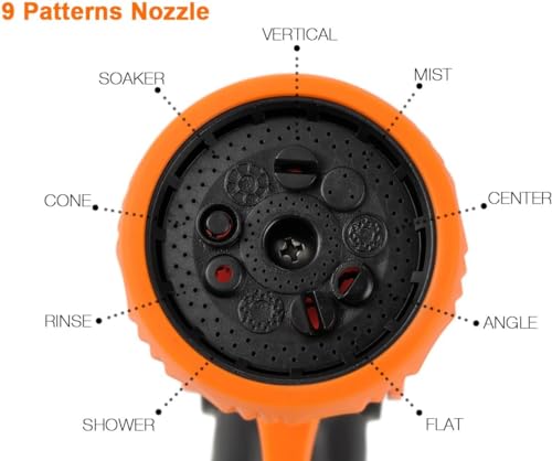 3 4 Inch Garden Hose Nozzle with 9 Spray Patterns