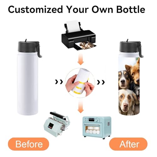 Sublimation Insulated Water Bottles Blank Bulk 8 Pack (8 Count)