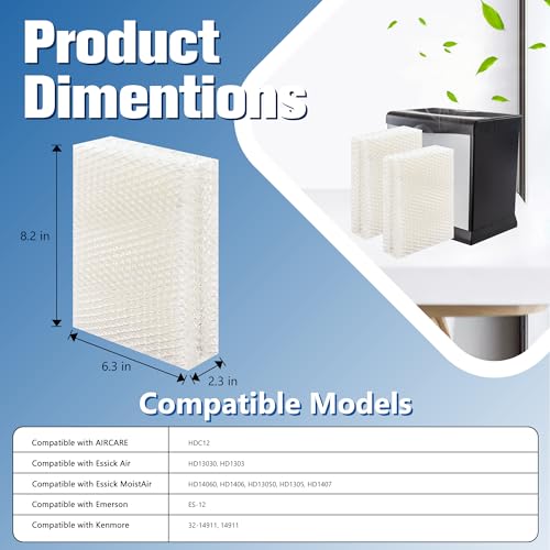 HDC12 Humidifier Super Filter Wick Replacement for AIR (4 Count)