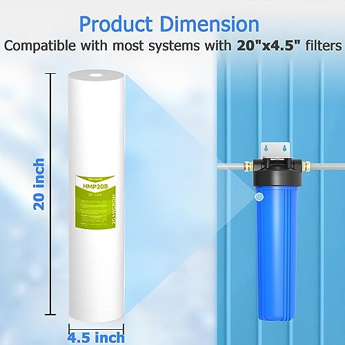 20 Micron 20" x 4.5" Whole House Sediment Filter Cartridge (6 Count)