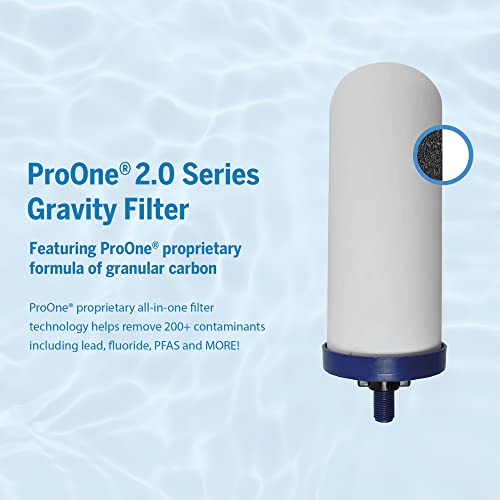 Big+ Gravity Water Filter System High Capacity Countertop Stainless Steel Water Filter Dispenser IAPMO Certified to Reduce Lead