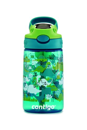 Kids Straw Water Bottle with AUTOSPOUT Lid 14oz. Dinos