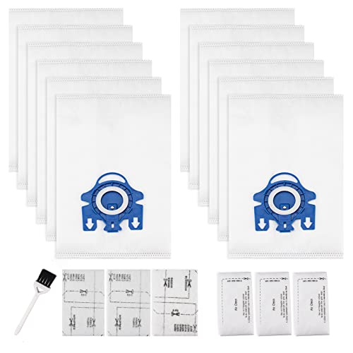 3D Airclean Bags Fit for Miele GN Classic C1 Complete C1 C2 C3 (12 Count)