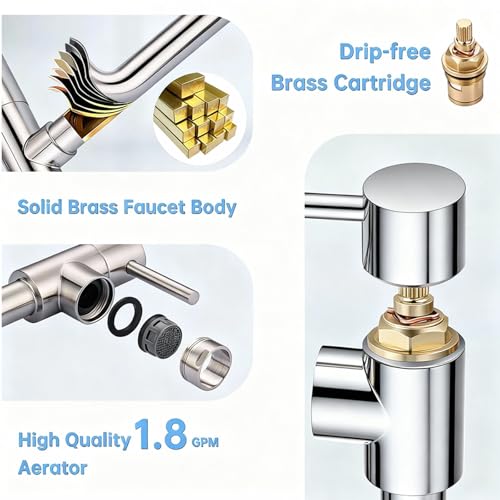 Brass Pot Filler Faucet Deck Mount