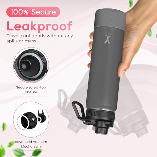 Y TOP 18 oz Insulated Water Bottle Leak Proof Spout Lid Fits in Car Cup Holder