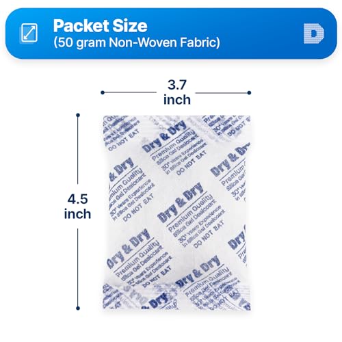 50 Gram [30 Packets] Silica Gel Packets Desiccants