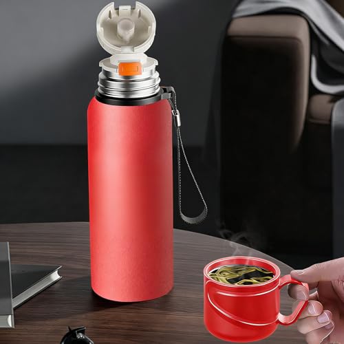 Double wall vacuum Leakproof stainless steel wide mouth insulated water bottle;tea tumbler with infuser