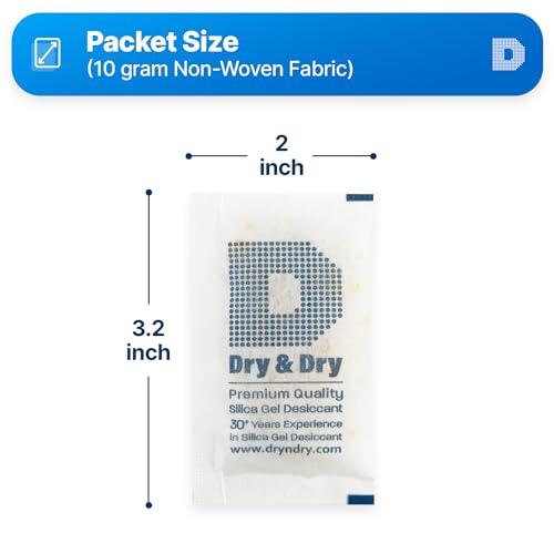 10 Gram [100 Packets] Orange Indicating Silica Gel Packets Desiccants Silica Packets