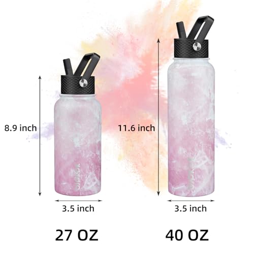 40oz Insulated Water Bottle with Straw Lid