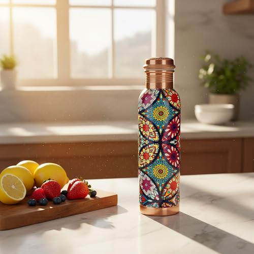 Pure Printed Copper Water Bottle