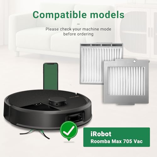 Replacement Filter For iRobot Roomba Max 705 Vac Plus 504 Vac Robot Vacuum (10 Count)
