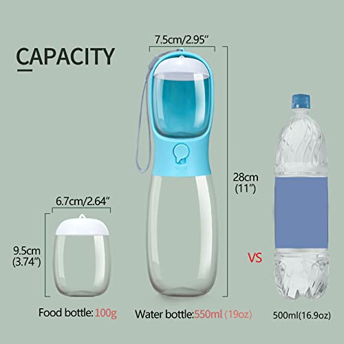 Dog Water Bottle with Food Container
