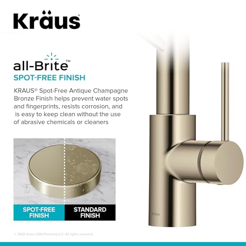 Oletto 2-in-1 Commercial Style Pull-Down Single Handle Water Filter Kitchen Faucet for Reverse Osmosis or Water Filtration System in Spot-Free Antique Champagne Bronze, KFF-2631SFACB
