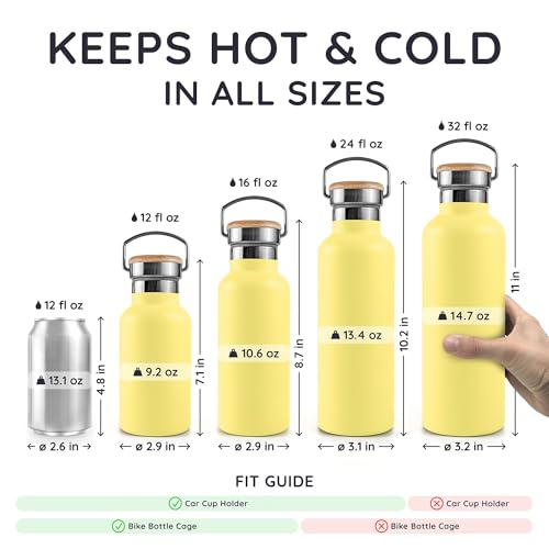 12 oz Metal Water Bottle Insulated with Handle