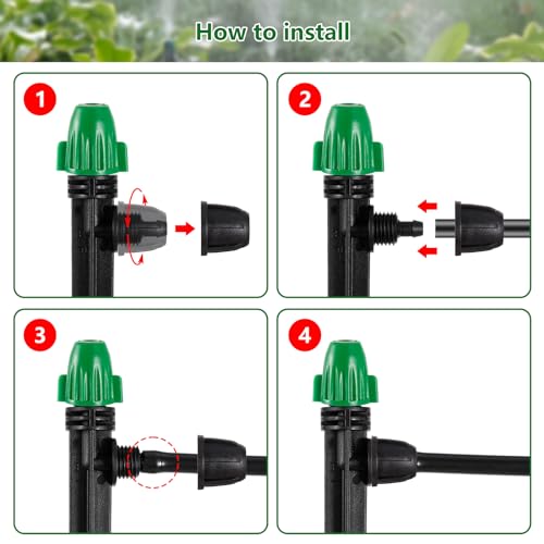 30PCS 1 4" Drip Irrigation Spray Emitters Lock Barbed Leak (30 Count)
