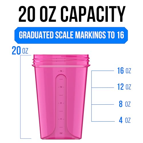 2 Pack 20oz Protein Shaker Bottle for Protein Mixes (2 Count)