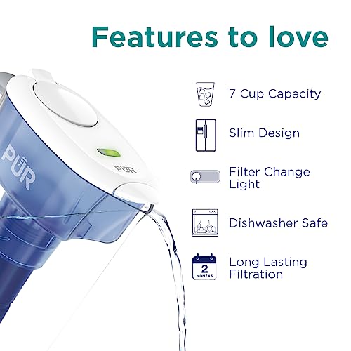 7 Cup Water Filter Pitcher with 1 Genuine PUR Filter