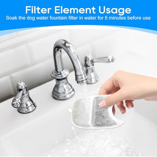 6 Set Cat Water Fountain Filters & Sponges for YPD (18 Count)