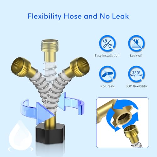 RV Water Filter with 90 Degree Elbow and Flexible Hose Protector (3 Count)