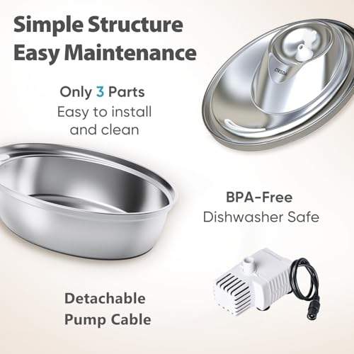 Cat Water Fountain Stainless Steel (67 Fl Oz)