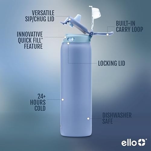 Pop & Fill 32oz Stainless Steel Water Bottle with Quick Fill Technology
