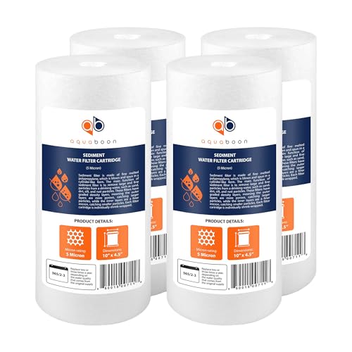 5 Micron 10 x 4.5 Well Water Sediment Filter Replacement Whole House Water Filter Cartridge Compatible with DGD (4 Count)