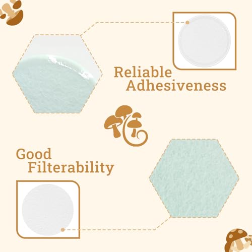 60 PCS 2.5" 2mm Monotub Adhesive Filter Discs for Mushroom Growing