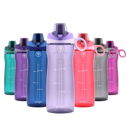 18oz Plastic Water Bottle with Chug Lid and Carry Loop