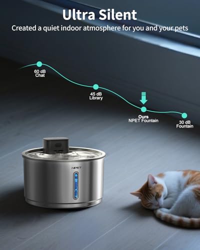 Cordless Cat Water Fountain Stainless Steel