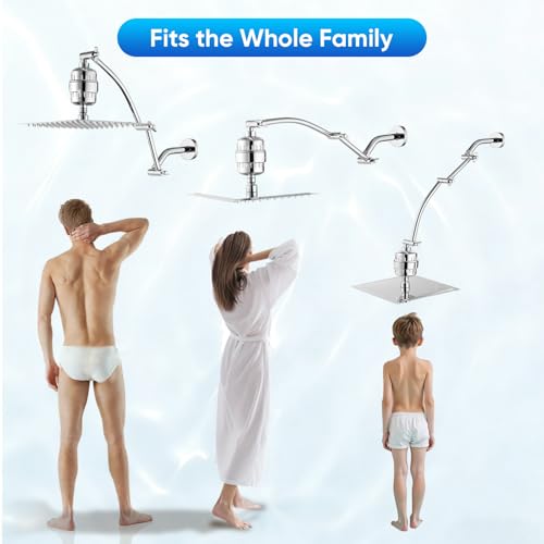 8 Inch Rain Shower Head with 16 Inch Extension Arm for Hard Water