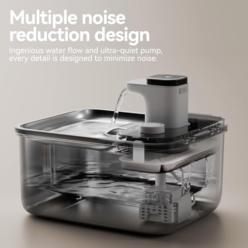 Stainless Steel Cat Water Fountain Wireless for Cats Indoor