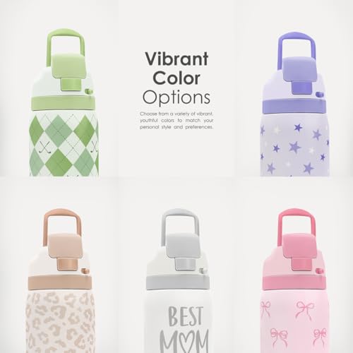 Leopard Print Insulated Stainless Steel Water Bottle with Straw for Sports and Travel